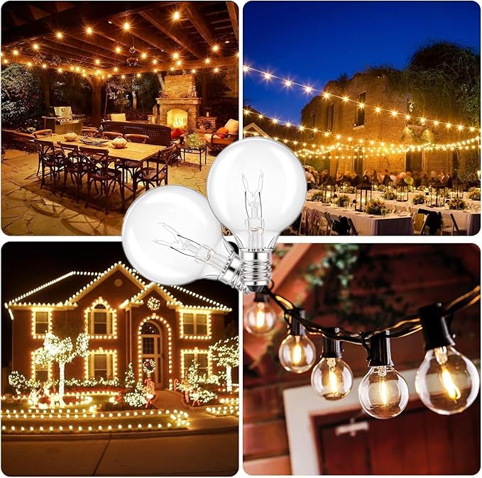 SCOMX Wax Warmer Bulbs, 40 Watt G50 Bulbs for Full-Size Scentsy Warmers, E12 Incandescent Candelabra Base Clear Light Bulbs for Candle Wax Warmer,Halloween Lights,Dimmable - Warm White (40W)