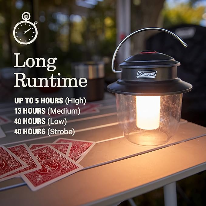 Coleman Classic Rechargeable 800L LED Lantern, Impact & Water-Resistant Lantern with Carabiner Handle & Charging Ports, Great for Camping, Power Outage, Emergencies, & More