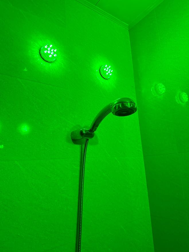 Bathroom Vanity Lights Wireless, Battery Powered Operated Waterproof Led Light for Shower Spa Bath Room Over Mirror Wall Ceiling Light, Remote Control Multi Color Changing, RGB, 2PCS