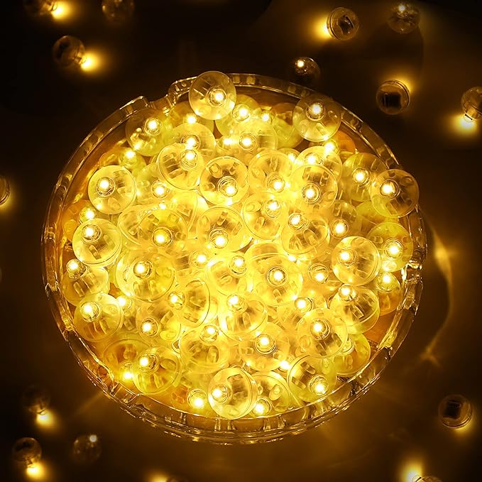 ZGWJ 50PCs Wram White Balloon Lights Mini, Battery Powered, Long Standby Time Waterproof Tiny Led Round Light for Paper Lantern Balloon Party Easter Eggs Wedding Christmas Halloween Decorations
