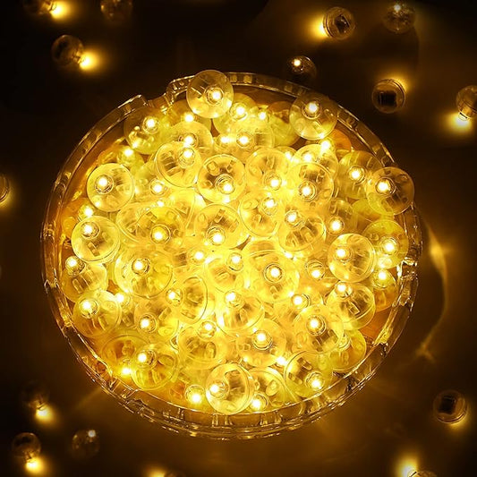 ZGWJ 100PCs Colorful Balloon Lights Mini, Battery Powered, Long Standby Time Waterproof Tiny Led Round Flash Light for Paper Lantern Balloon Party Easter Eggs Wedding Christmas Halloween Decorations