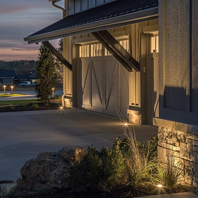 Malibu Low Voltage Well Lights 4W LED Outdoor Landscape Deck Lights 12V Well Light 200Lumen in-Ground Light 2800K Warm White with Connector & Stake for Step Tree Patio Yard Garden 1Pack 8401-3500-01