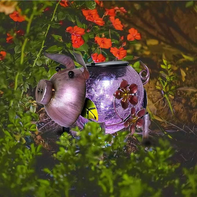 MUMTOP Solar Lantern - Outdoor Waterproof Lights, Pig Yard Decorations, Decorative Tabletop Ornaments for Garden Decor
