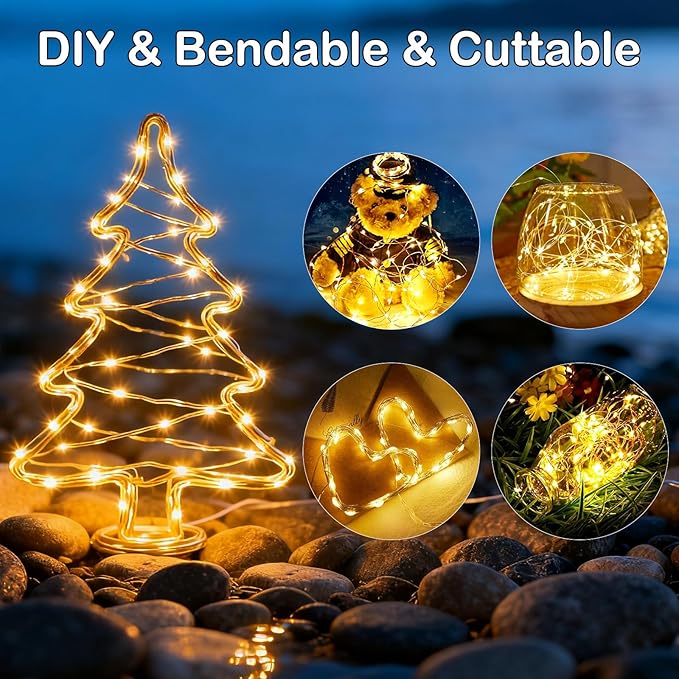 ZNYCYE 10 Pack Fairy Lights with Timer,10 ft 30 LED String Lights 8 Modes Fairy Lights Battery Operated Waterproof for DIY Wedding Party Bedroom Mason Jars Christmas Decorations (Warm White)