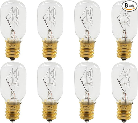 GoodBulb Himalayan Dimmable Salt Lamp Light Bulbs 25 Watt - Candelabra Bulb Adapter - Warm White Light - E12 Light Bulb - 2500 Hour Life (Pack of 8)