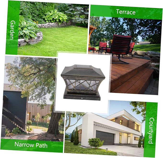 Vaguelly Solar Outdoor Post Light Fixture Garden Floor Lamp Decor with Premium Battery Long Illumination for Courtyard Park Villa Residential Areas