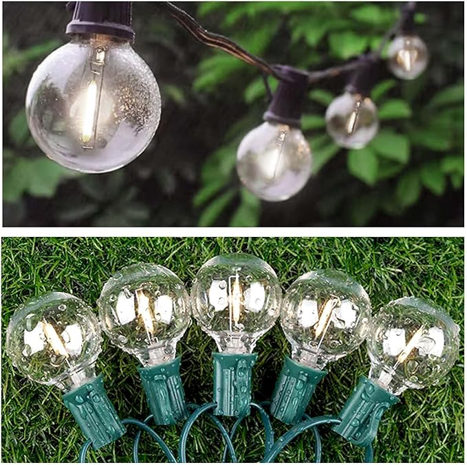 G40 LED Replacement Light Bulbs,C7/E12 Screw Base Shatterproof Globe Bulbs for Outdoor String Lights Patio Decor,25 Pack,Warm White 2700K,Energy Efficient Waterproof