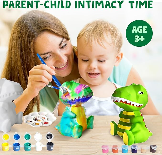 Goody King Paint Your Own Dinosaur Lamp Kit, DIY Night Light, Arts & Crafts for Teens Girls Boys, Painting Kit for Kids, Room Decorations, Christmas Crafts Birthday Gifts for Kids Ages 3 4 5 6 7 8 9