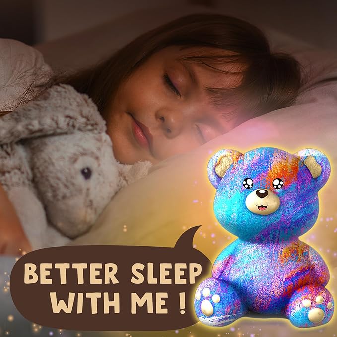 Goody King Paint Your Own Bear Lamp Kit, DIY Night Light, Arts & Crafts for Teens Girls Boys, Painting Kit for Kids, Room Decorations, Christmas Crafts Birthday Gifts for Kids Ages 3 4 5 6 7 8 9