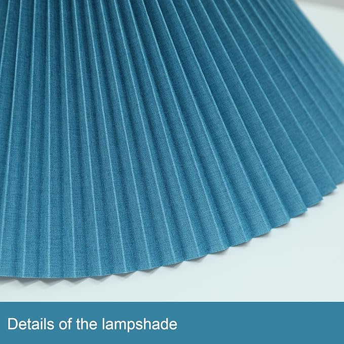 Pleated Blue Lamp Shade for Arc/Arched Table Lamp/Floor Lamps Replacement spider lampshade 5.9"Top X 16.5"Bottom X 11"High