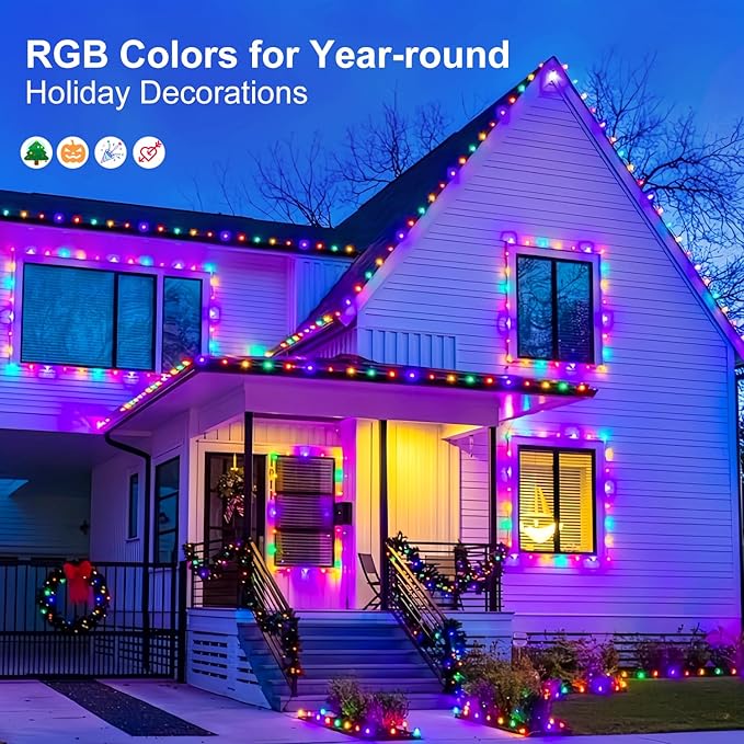 Aogist 2-Pack Color Changing 16ft 50LED Smart Fairy Lights with Music Sync APP Remote Control,USB/Battery Operated Waterproof Timer String Lights for Outdoor Christmas Wedding Bedroom Party Decor