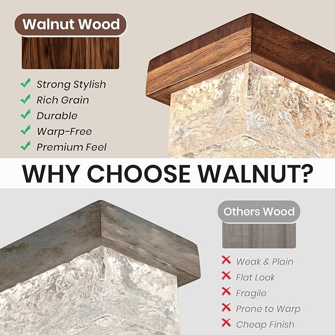 Wood Linear Chandelier,Dimmable Kitchen Island Lighting with Remote,Modern LED Pendant Light Fixture for Dining Room Over Table,Walnut Linear Chandeliers for bar,Living Room,Pool Table, 3000K-6000K.