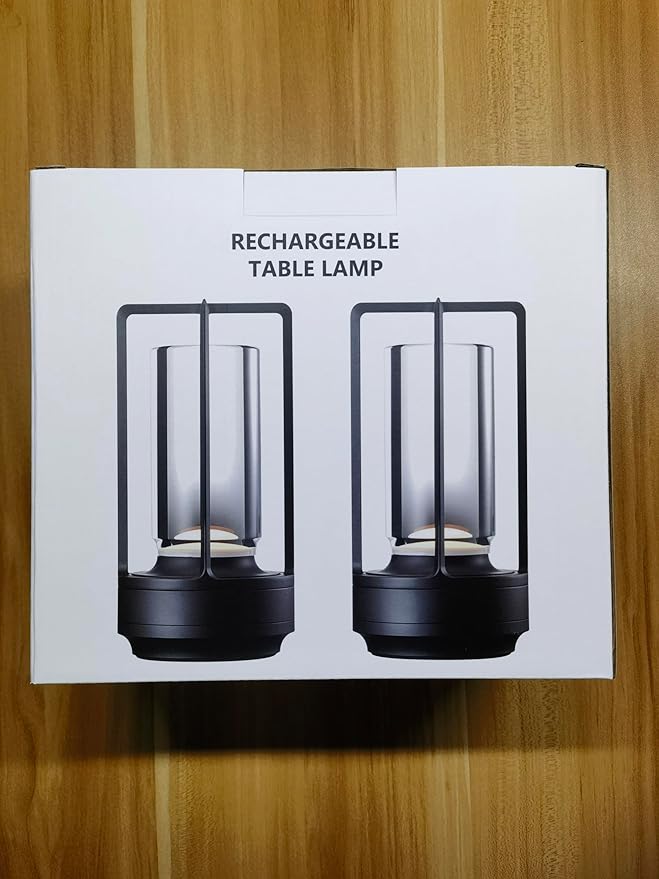 Small Cordless Table Lamps Rechargeable Set of 2 for Indoor/Outdoor, Portable Battery Operated Powered Lamps, Dimmable 3 Color Modes Waterproof, LED Desk Lights for Bedroom/Restaurant/Camping-Black