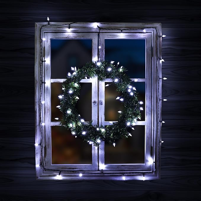 Lomotech Battery Operated Christmas Lights - 4 Pack Total 66ft 200LEDs Mini String Lights 8 Modes Waterproof with Timer for Home, Garden, Party, Holiday, Tree Decoration (Green Wire, White)