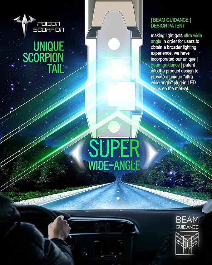 POISON SCORPION H4 Fog Lights, 6500K 600% Bulb With Fan, Pack of 2