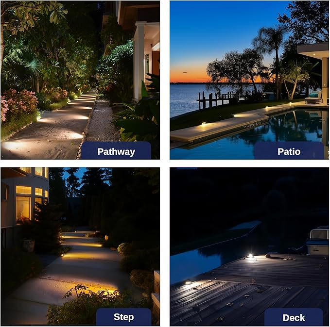 Gardenreet Brass In Ground Lights Kit(6 Pack) with 150W Low Voltage Transformer & MR16 Bulb & 100Feet Wire & Connectors, 12V LED Well Lights for Outdoor Yard Garden Pathway(1 Way Turret)