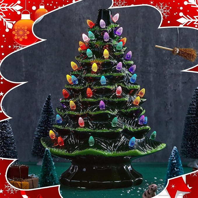 Boao 120 Pcs Ceramic Christmas Tree Replacement Lights Clear Plastic Flame Peg Bulbs Accessories for Ceramic Christmas Trees and DIY Projects(Multicolor,Medium)