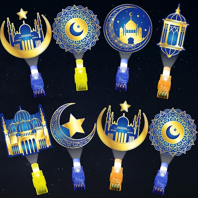 36Pcs Ramadan Mubarak LED Finger Lights Eid Al-fitr Party Favors Glow in the Dark Light Up Finger Lights Ramadan Bulk for Super Birthday Party Goodie Bag Stuffer Birthday Gifts Prize