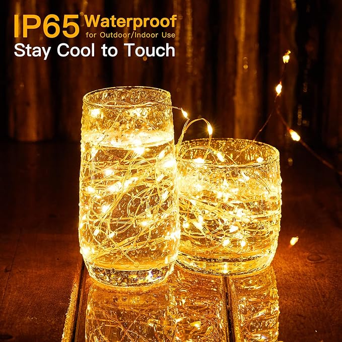 Christmas Twinkle Lights, 72 Ft 200 LED Twinkle String Lights, Fairy Light with Plug in, Copper Wire String Lights for Bedroom Party Christmas Tree Warm White