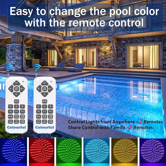 120V 50W LED Color Changing Pool Lights for Inground Pool, Swimming Pool Light Bulb with Remote, E26 Replacement Underwater Pool Lighting for Pentair and Hayward Light Fixtures