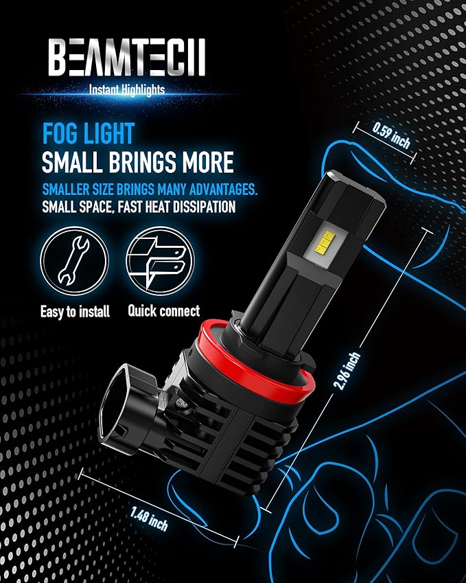 BEAMTECH H11 Fog Light Bulb H8 H9 Fog Replacement
