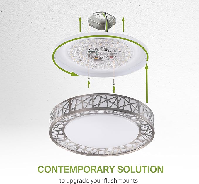 ASD 12 Inch Smart RGBW Flush Mount Ceiling Light with Remote - Brushed Nickel 20W 120V 2700-6500K Dimmable Ceiling Light Fixture, WiFi App Control RGB Lights, Alexa & Google Assistant - ETL