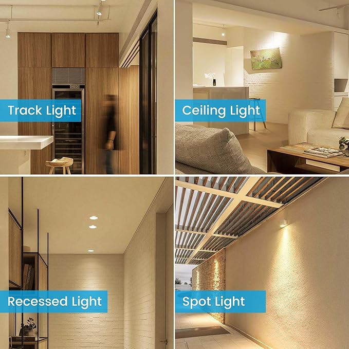 MR16 LED Bulbs, 5W(50W Halogen Equivalent) Landscape Light Bulbs, 2700K Warm White, GU5.3 Bi-Pin Base, 40° MR16 LED 12V Spotlight for Landscape Track Lighting, Non-Dimmable, 6 Pack