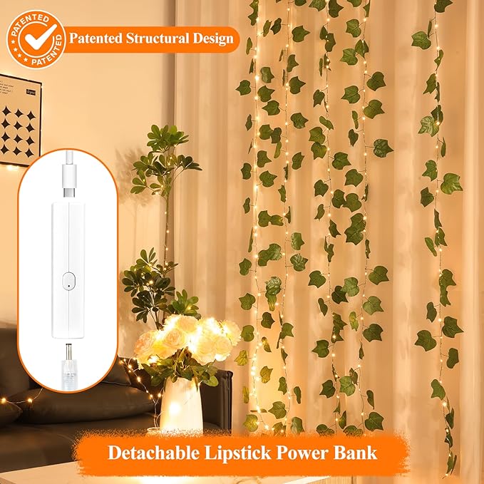 Lakumu 33FT 100 LED Fairy Lights: Rechargeable Battery Operated, Timer for Christmas Decorations, Bedroom, Tree, Wedding,Table Decor, Warm White