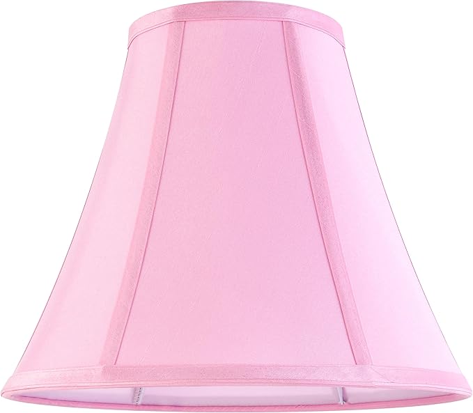 Bell Lamp Shades Pink Medium Lamp Shade 6" Top x 13" Bottom x 10.6" High(Spider) Side Ribbing Replacement Lampshade, Fabric Lamp Shade for Table Lamp,Floor Lamp, Handcrafted Shade by GO&SO