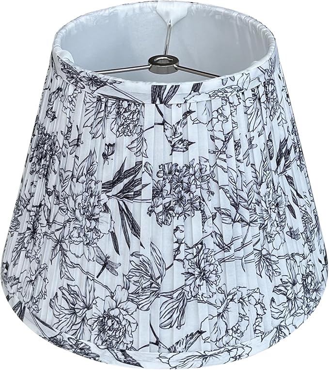 TOOTO STAR Small Pleated Lamp Shade, 6x10x7.5inch Print Lamp Shade for Table Lamps, Floor Lamps and Pendant Lamps (Spider Fitter)