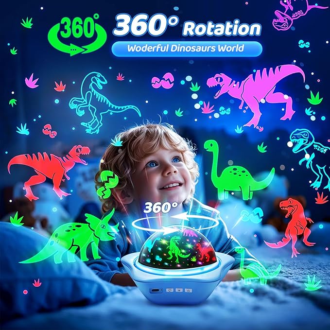 One Fire Night Light for Kids Easter Gifts, 6 Films+78 Lighting Modes Ceiling Star Projector,Rechargeable Night Light Projector,360°Rotion Star Lights for Bedroom Decor,Kids Sensory Toys Easter Toys