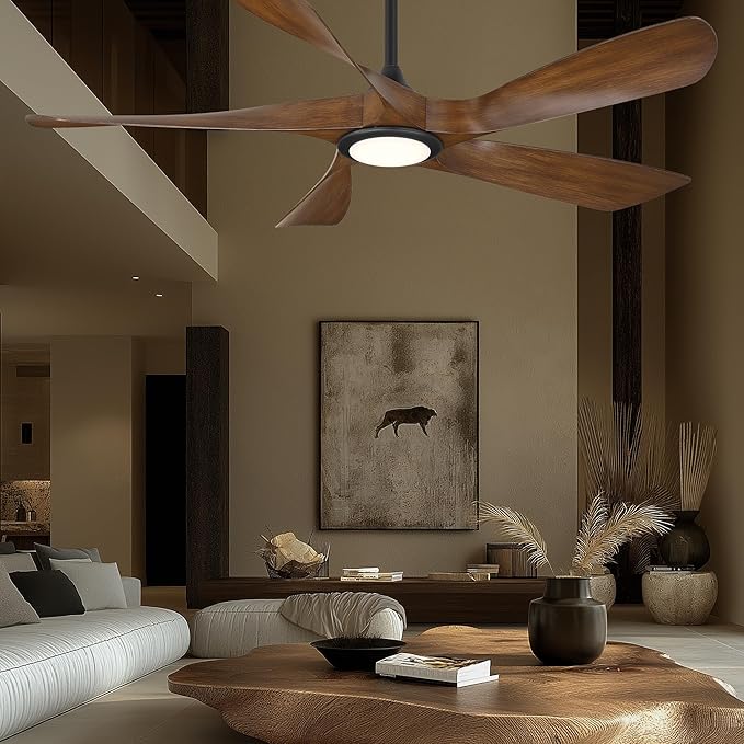 WAC Smart Fans Swirl Indoor and Outdoor 5-Blade Smart Home Ceiling Fan 54in Matte Black Adjustable CCT 2700-3000-4000-5000K LED Light Kit and Remote Control works with Alexa and iOS or Android App