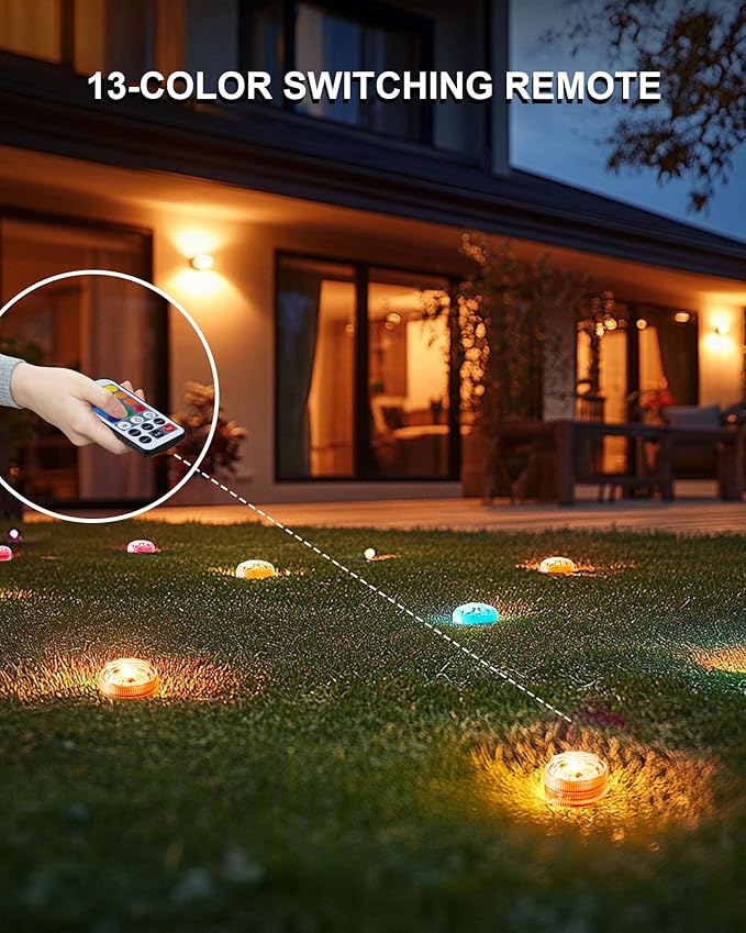 5plots 2Pack Remote Control & 10pcs Mini RGB Submersible LED Lights, Multicolor Waterproof Small Tealight Candles Battery Operated Underwater Color Changing EFX Light for Vase, Halloween Lantern