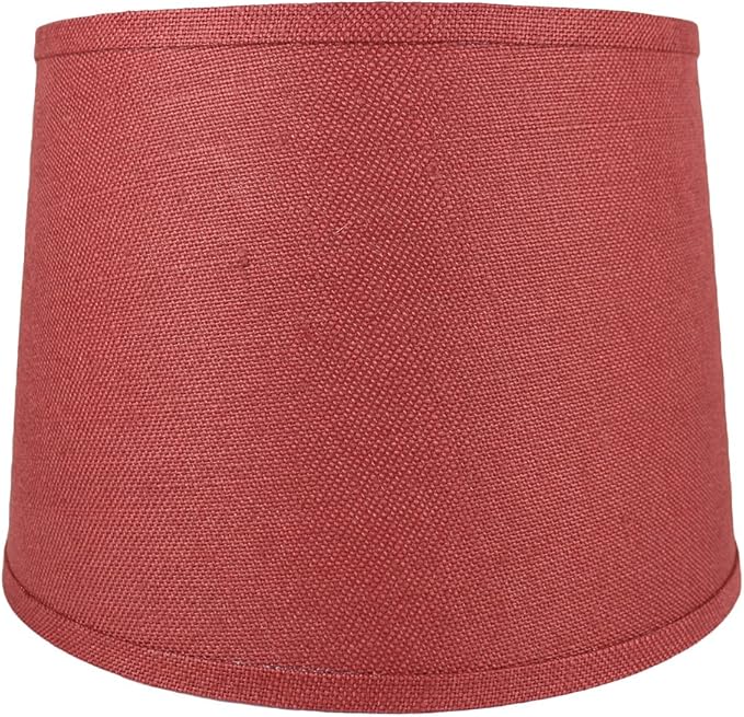 Urbanest French Drum Burlap Lampshade, 12-inch by 14-inch by 10-inch, Burgundy