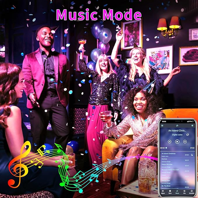 65.6ft Outdoor LED Strip Lights Waterproof,IP68 Outside Led Light Strips Waterproof with APP/Remote Control,Music Sync RGB Exterior Led Rope Lights for Bedroom roof Garden Staircase Parties