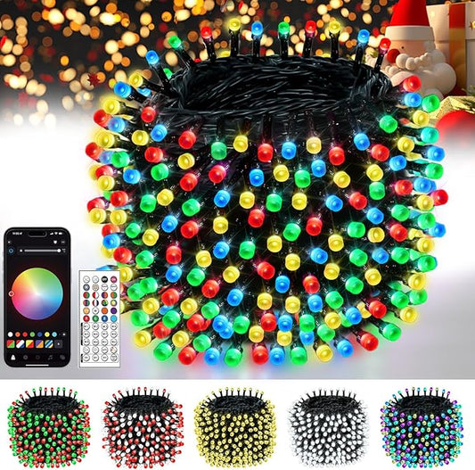 Smart Color Changing Christmas String Lights, 107FT 300LED App Control RGB LED String Lights with Remote & Timer, Waterproof Twinkle Christmas Tree Lights Indoor Outdoor Holiday Xmas Tree Decorations