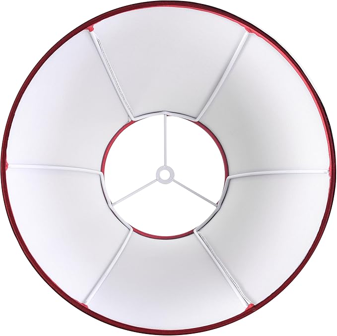 Burgundy Bell Lamp Shades 6" Top x 13" Bottom x 9.8" High(Spider) Medium Lamp Shade, Fabric Lamp Shade for Table Lamp,Bedside Lamp,Side Ribbing Hand Crafted Replacement Lampshade by GO&SO