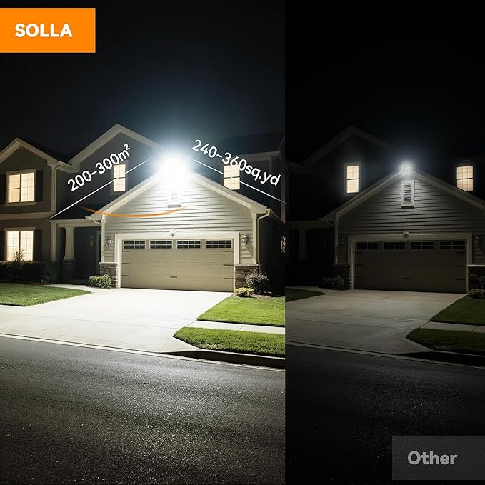 300W LED Outdoor Flood Light, 30000LM Super Bright Stadium Light, 6000K Daylight White, IP66 Waterproof 3 Heads Adjustable Outdoor Floodlights, Backyard, Court, Garden(2 Pack)