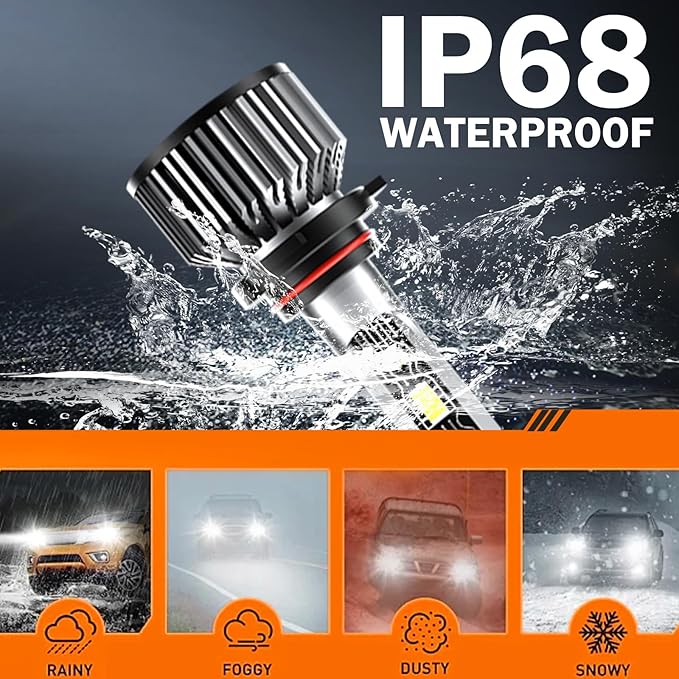 Compatible For Toyota Rav4 2016 2017 2018 2019 Bulbs 9012/HIR2 High Low Beam and H11/H16 Fog Light BulbsKit, 6500K White 600% Brightness with Fan,IP68 Waterproof, Pack of 4