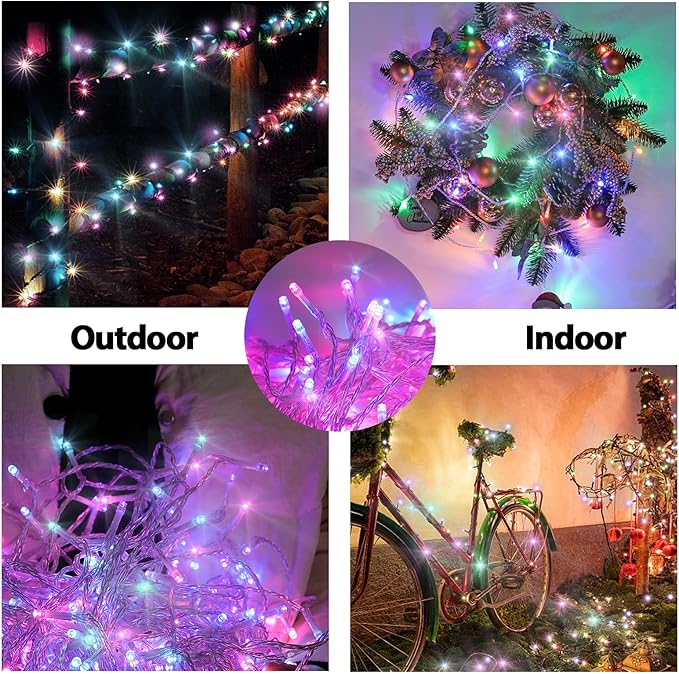 ILLUMINEW 500 Led Multi Color Outdoor String Lights Waterproof Easter Decorations, 174 Ft 8 Modes Twinkle Plug in Fairy Lights for Bedroom Yard Wedding Room Decor (Multicolor, 500Led)