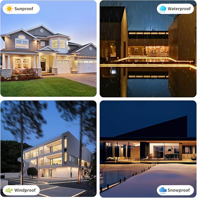 Free Cuttable COB LED Neon Strip Light Waterproof IP68, 12V 16.4ft 4000K Silicone Flexible DIY LED Tape Light for Outdoor Bathroom Swimming Pool Decoration (Without Power Supply)
