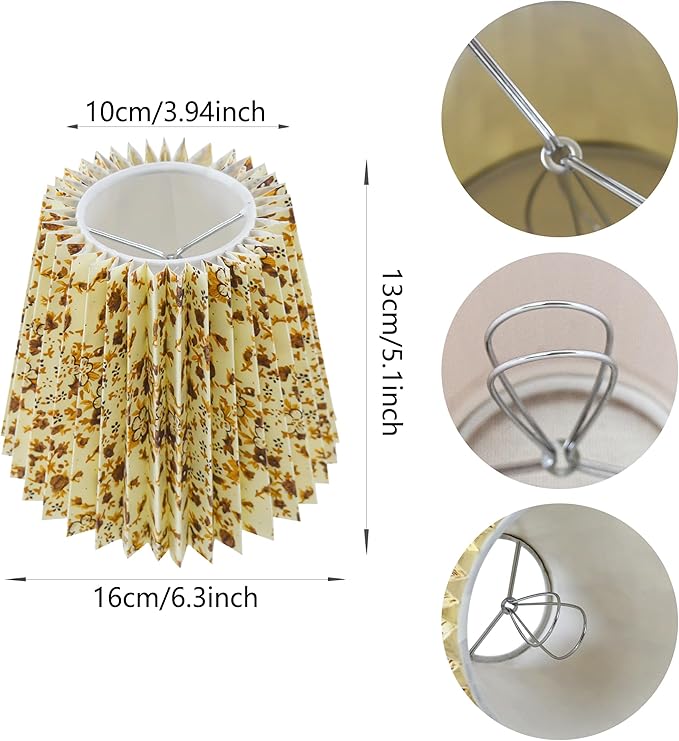 Small pleated lampshade chandelier shades set of 6. Lampshade for Wall Lamp.chandelier shades.small table lamps.For Cutting Edge bulbs.light bulb shade.chandelier light covers.4" X 5" X 6"