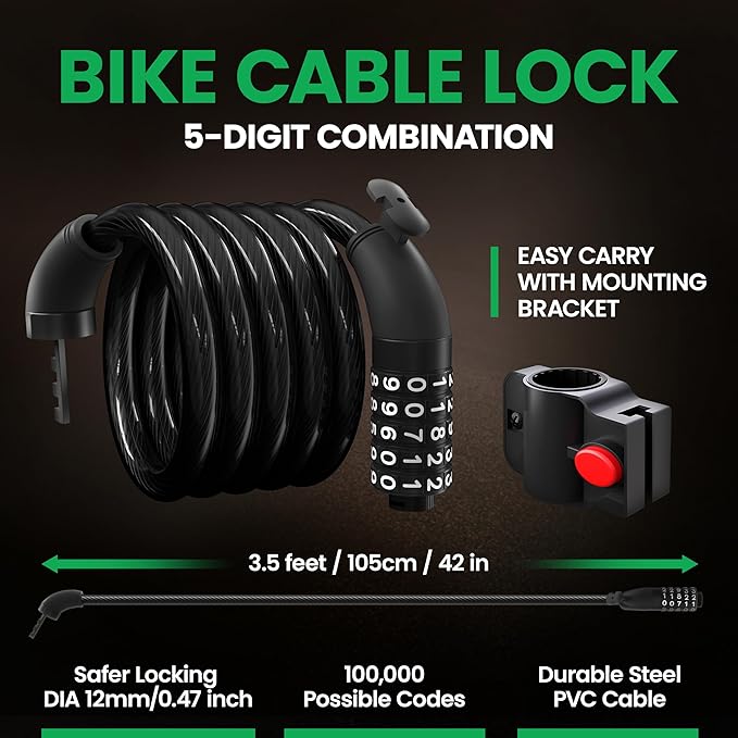 Bike Lights Set, LED Super Bright USB-C Rechargeable Headlight & Taillight, Waterproof Front & Rear Back Bicycle Light for Night Riding, Road & Mountain Cycling, Gift for Men & Women