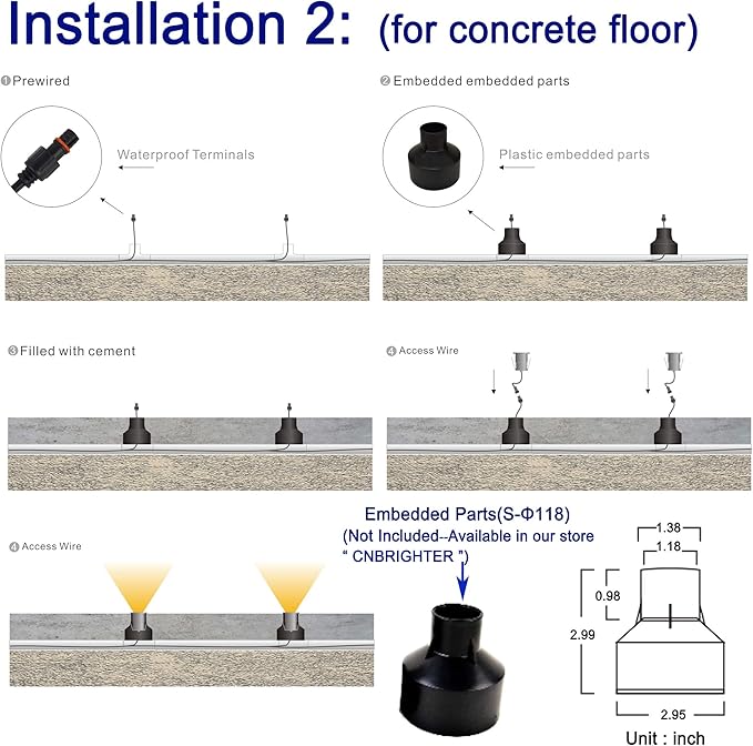 LED In-Ground Well Light,1W,12V-24V DC, IP67 Waterproof Aluminum Buried Underground Lamps,Outdoor Landscape Lighting,Warm White 3000K (watts, 1)