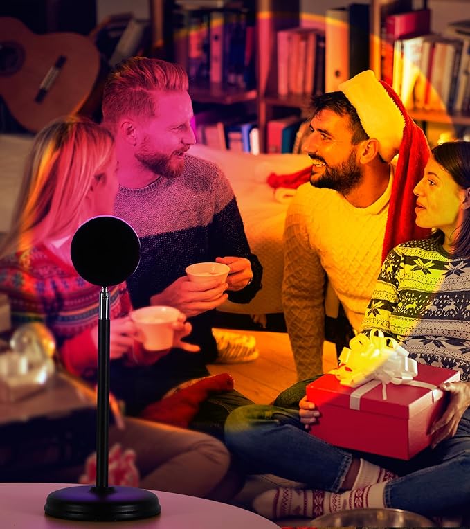 Sunset Lamp Projector,360° Rotatable & App Control Multicolor Multi-Scene Changing Rainbow Led Sun Lamp-Christmas Gift,Aesthetic Room Decor for Selfies,TikTok/Instagram Backdrop,Bedroom Night Light