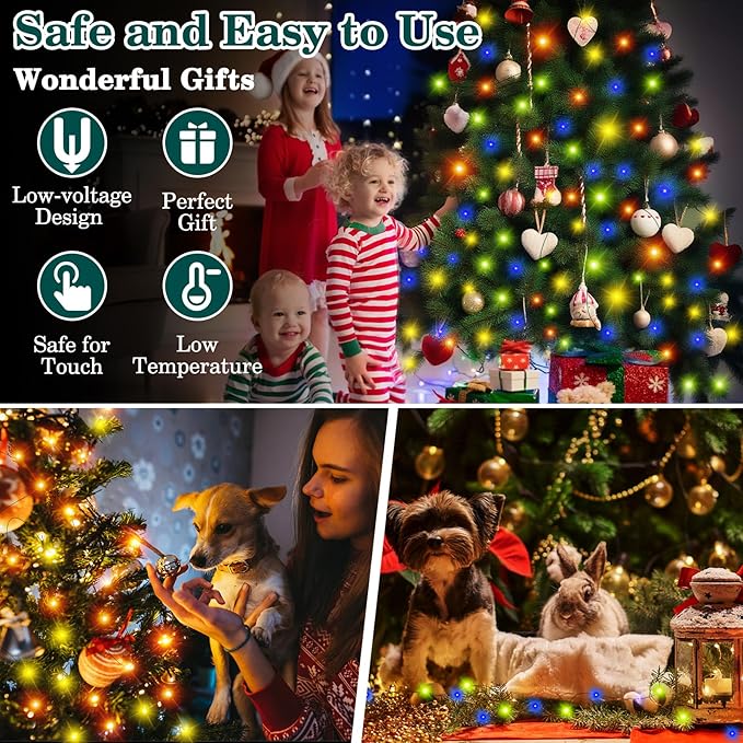 HYH Christmas Lights 1300 LED 426FT Outdoor Waterproof Christmas String Lights Connectable Fairy Tree Xmas Long Light Decorations with Remote Plug in for Indoor Party Yard Garden-Multicolored