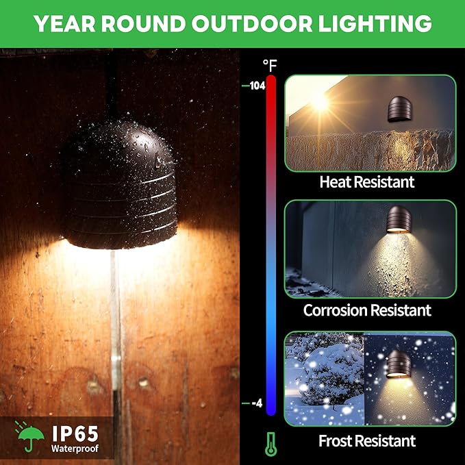 Low Voltage Landscape Deck Lights - Oil-Rubbed Bronze 12V Deck Lights LED Outdoor, Warm White & Cool White Adjustable, Waterproof Step Light Aluminum for Yard Wall Fence Railing 4 Pack