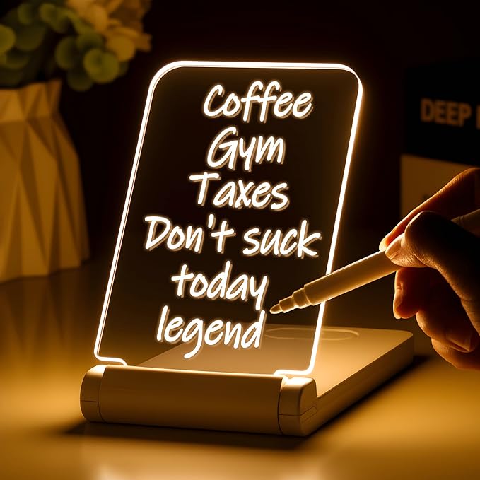 lacte & melle Message Boards & Signs LED Night Light Rechargeable Dimmable Portable Acrylic Light Christian Gift for Church Member Christmas Thanks-Giving Day Mother’s Day