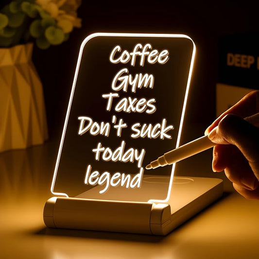 lacte & melle Message Boards & Signs LED Night Light Rechargeable Dimmable Portable Acrylic Light Christian Gift for Church Member Christmas Thanks-Giving Day Mother’s Day