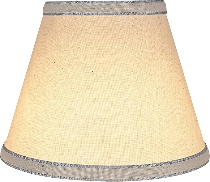 Aspen Creative 58909 Empire Uno Lamp Shade in Cream with Powder Blue, 5" Top x 9" Bottom x 7" Slant Height, Slip UNO 33mm